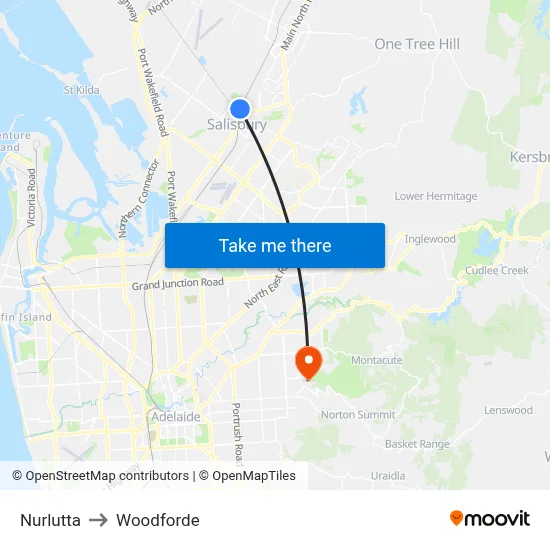 Nurlutta to Woodforde map