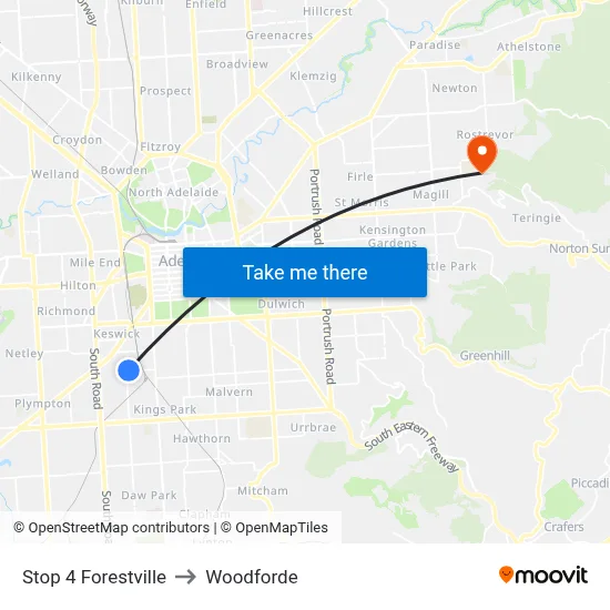 Stop 4 Forestville to Woodforde map