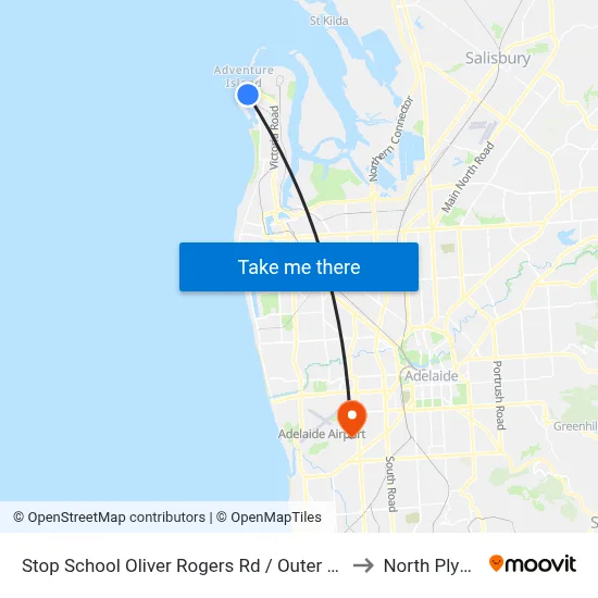 Stop School Oliver Rogers Rd / Outer Harbor Railway to North Plympton map