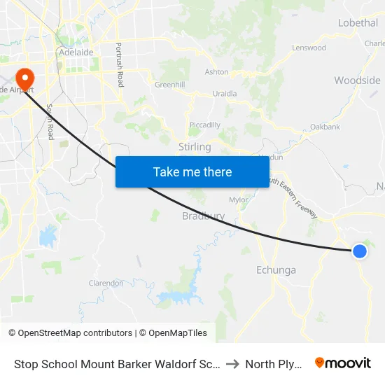 Stop School Mount Barker Waldorf School Sims Rd to North Plympton map