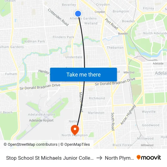 Stop School St Michaels Junior College East Av to North Plympton map