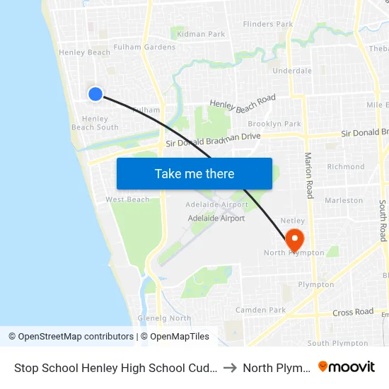 Stop School Henley High School Cudmore Tce to North Plympton map