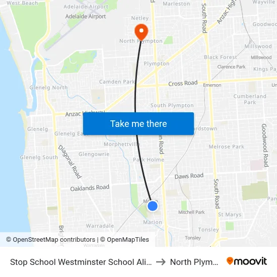 Stop School Westminster School Alison Av to North Plympton map