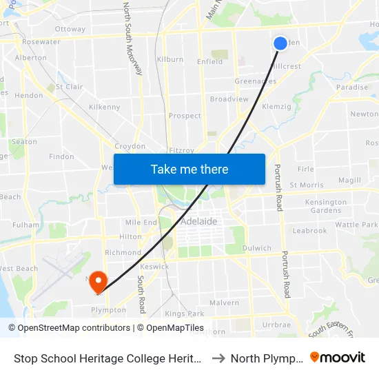 Stop School Heritage College Heritage Ct to North Plympton map