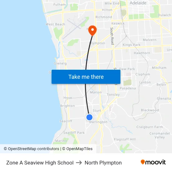 Zone A Seaview High School to North Plympton map
