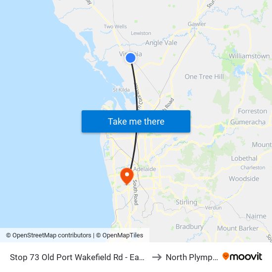 Stop 73 Old Port Wakefield Rd - East side to North Plympton map