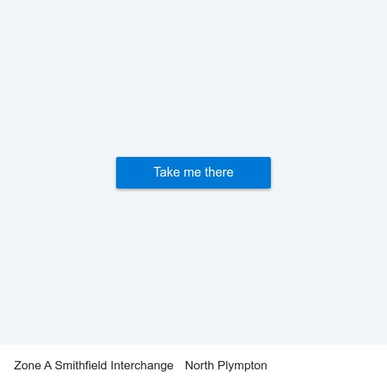 Zone A Smithfield Interchange to North Plympton map