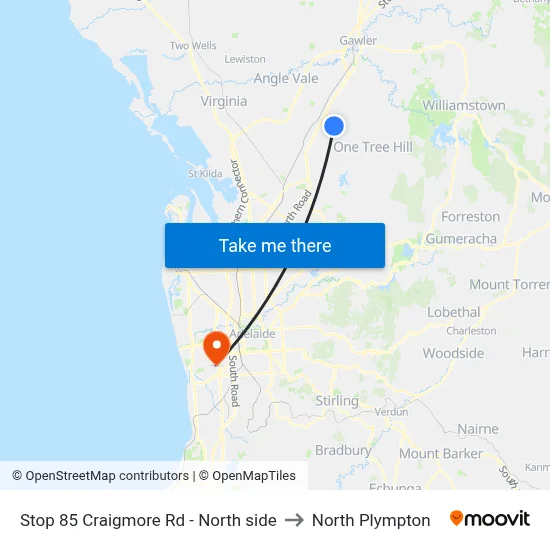 Stop 85 Craigmore Rd - North side to North Plympton map