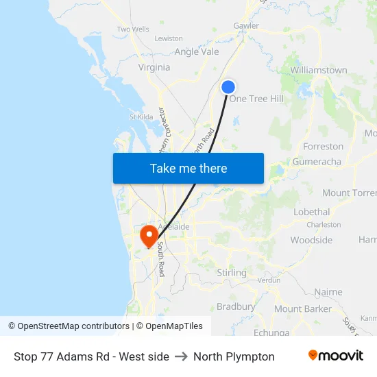 Stop 77 Adams Rd - West side to North Plympton map