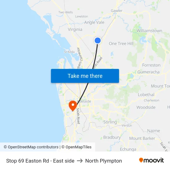 Stop 69 Easton Rd - East side to North Plympton map