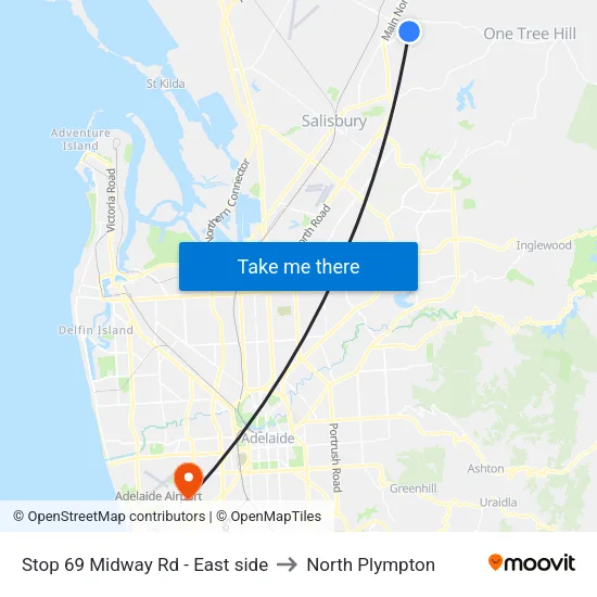 Stop 69 Midway Rd - East side to North Plympton map