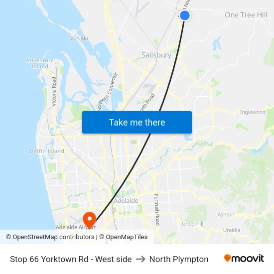 Stop 66 Yorktown Rd - West side to North Plympton map
