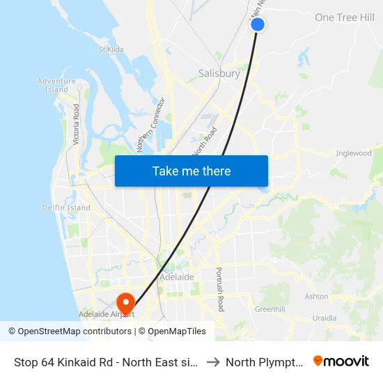 Stop 64 Kinkaid Rd - North East side to North Plympton map