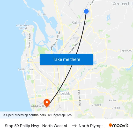Stop 59 Philip Hwy - North West side to North Plympton map
