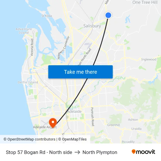 Stop 57 Bogan Rd - North side to North Plympton map