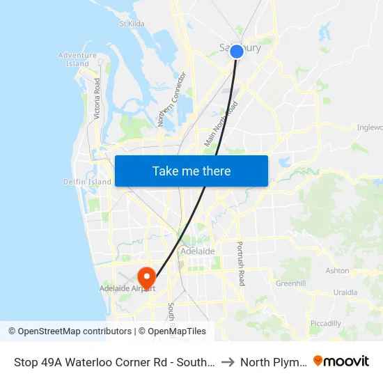 Stop 49A Waterloo Corner Rd - South West side to North Plympton map