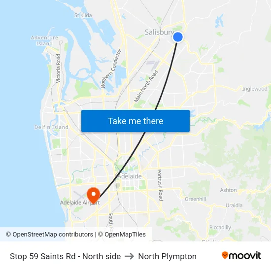 Stop 59 Saints Rd - North side to North Plympton map