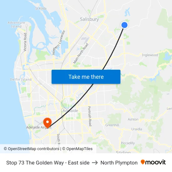 Stop 73 The Golden Way - East side to North Plympton map