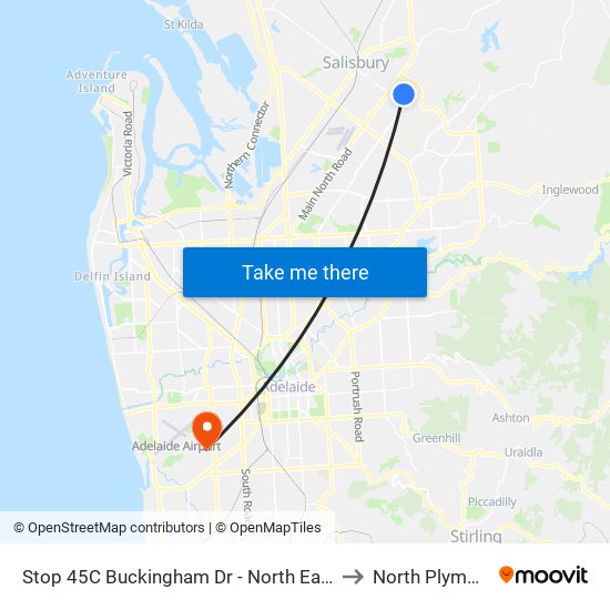 Stop 45C Buckingham Dr - North East side to North Plympton map