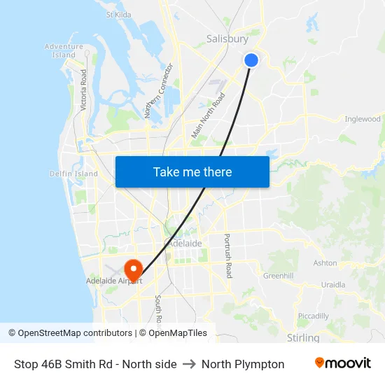 Stop 46B Smith Rd - North side to North Plympton map
