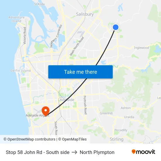 Stop 58 John Rd - South side to North Plympton map