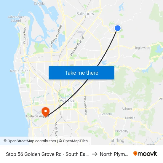 Stop 56 Golden Grove Rd - South East side to North Plympton map