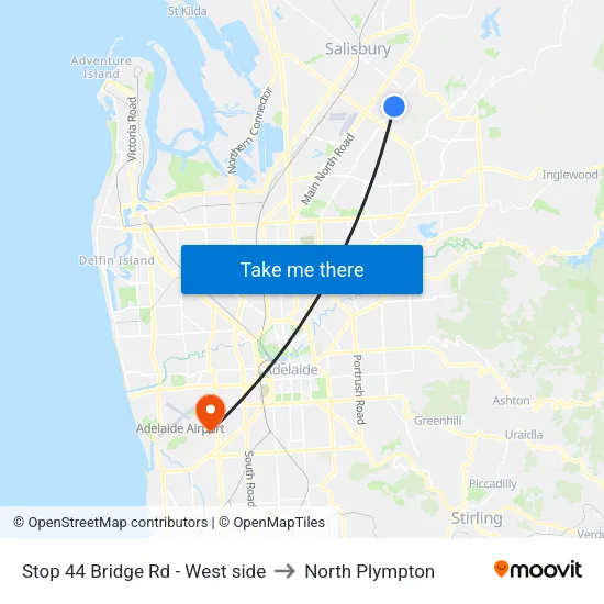 Stop 44 Bridge Rd - West side to North Plympton map
