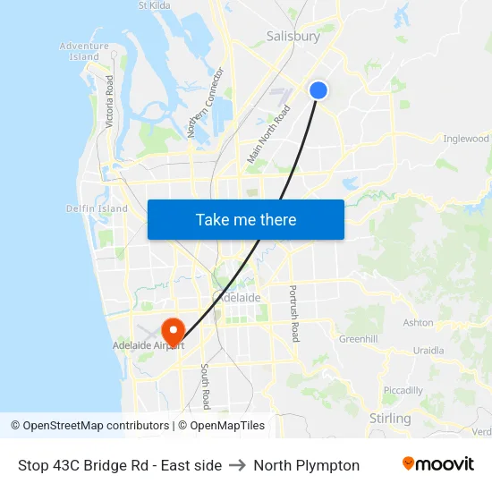 Stop 43C Bridge Rd - East side to North Plympton map