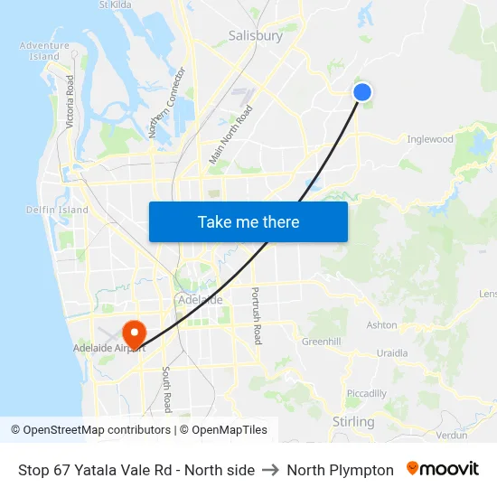 Stop 67 Yatala Vale Rd - North side to North Plympton map