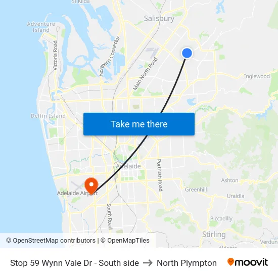 Stop 59 Wynn Vale Dr - South side to North Plympton map