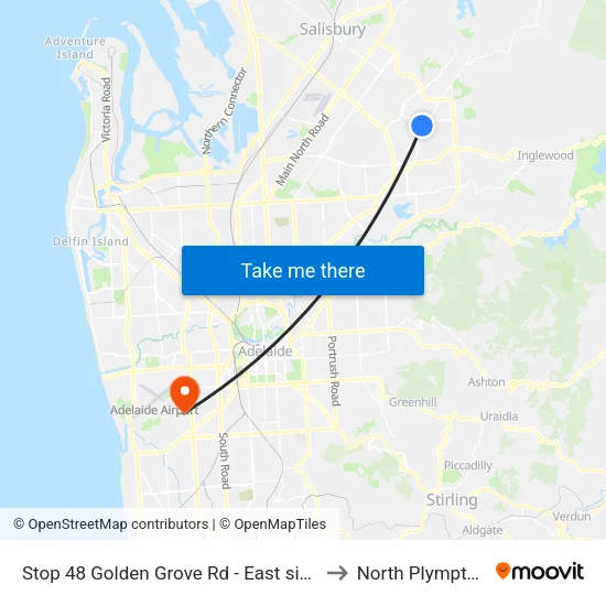 Stop 48 Golden Grove Rd - East side to North Plympton map