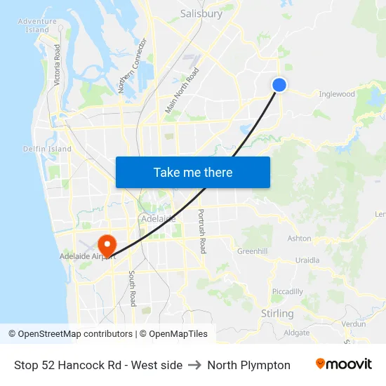 Stop 52 Hancock Rd - West side to North Plympton map