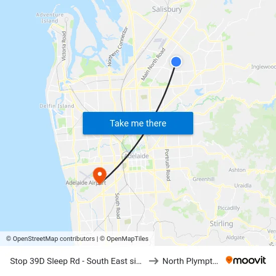 Stop 39D Sleep Rd - South East side to North Plympton map
