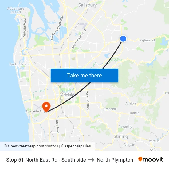 Stop 51 North East Rd - South side to North Plympton map