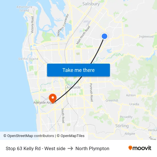 Stop 63 Kelly Rd - West side to North Plympton map
