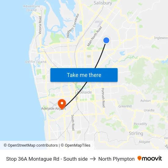 Stop 36A Montague Rd - South side to North Plympton map