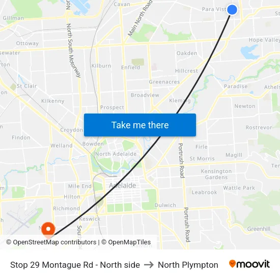 Stop 29 Montague Rd - North side to North Plympton map