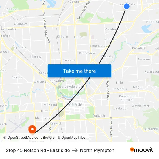 Stop 45 Nelson Rd - East side to North Plympton map