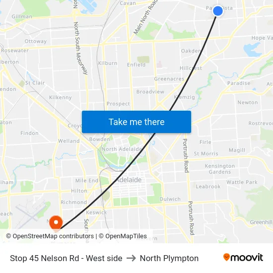 Stop 45 Nelson Rd - West side to North Plympton map