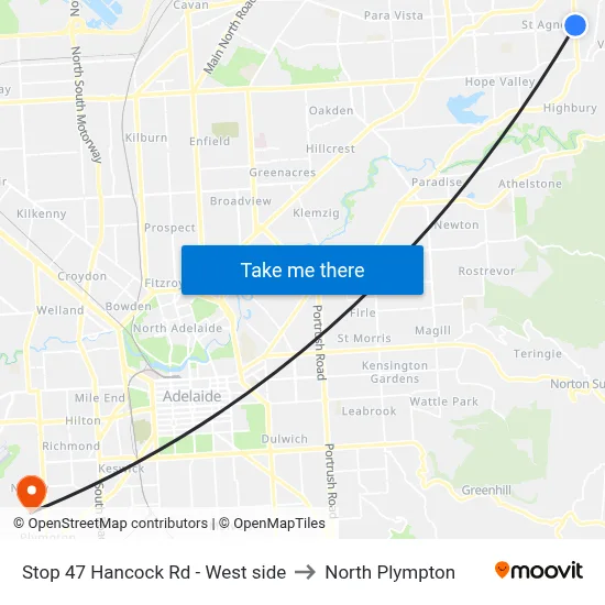 Stop 47 Hancock Rd - West side to North Plympton map