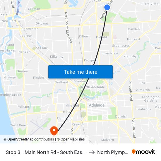 Stop 31 Main North Rd - South East side to North Plympton map