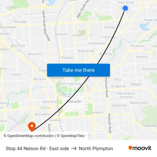 Stop 44 Nelson Rd - East side to North Plympton map