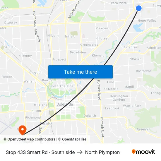 Stop 43S Smart Rd - South side to North Plympton map
