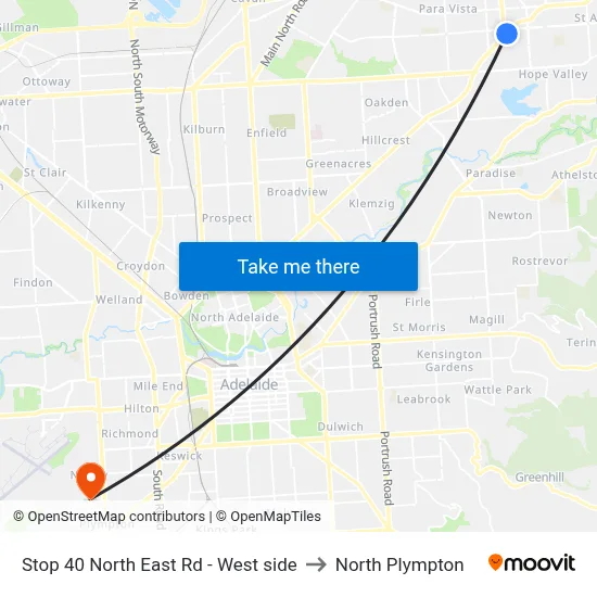 Stop 40 North East Rd - West side to North Plympton map
