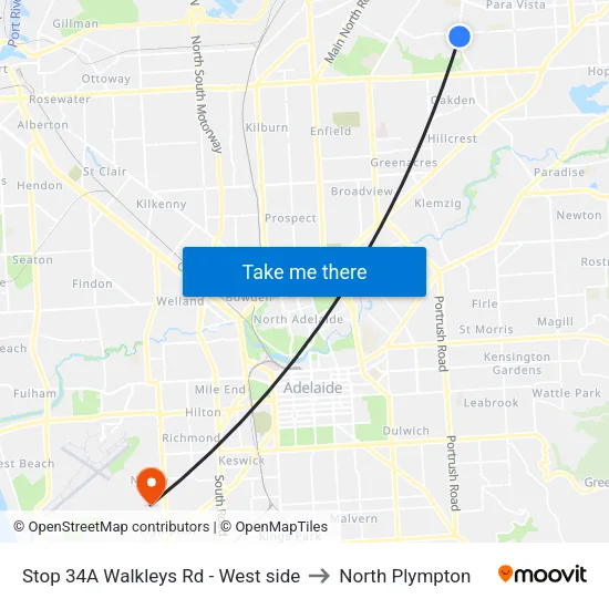 Stop 34A Walkleys Rd - West side to North Plympton map