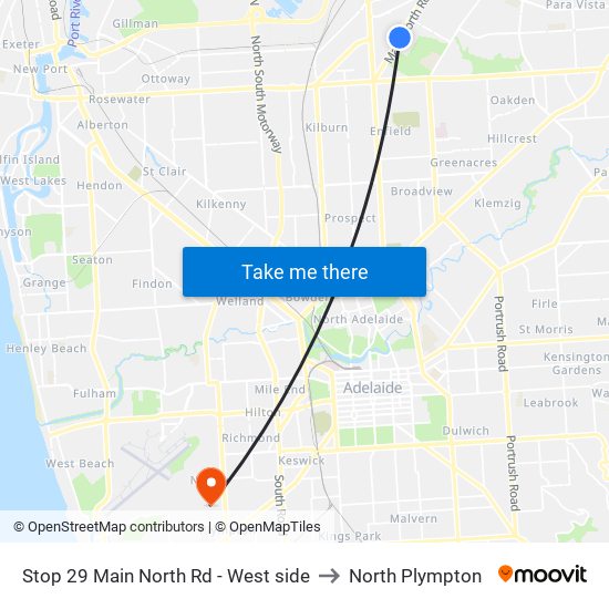 Stop 29 Main North Rd - West side to North Plympton map