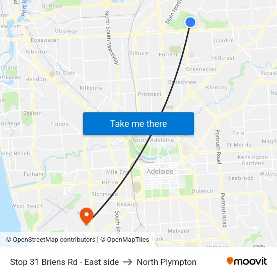 Stop 31 Briens Rd - East side to North Plympton map