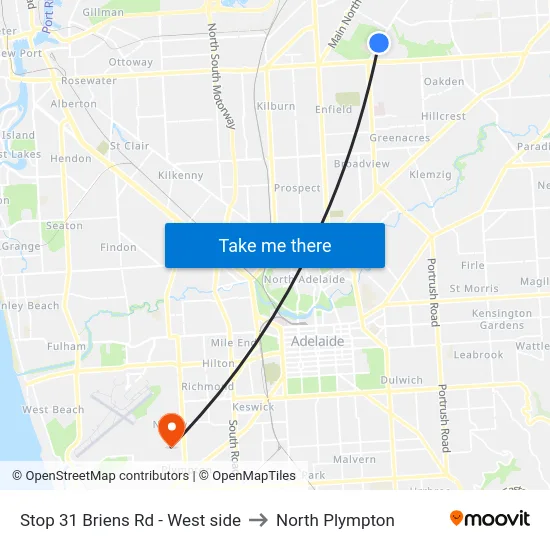 Stop 31 Briens Rd - West side to North Plympton map