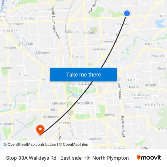 Stop 33A Walkleys Rd - East side to North Plympton map