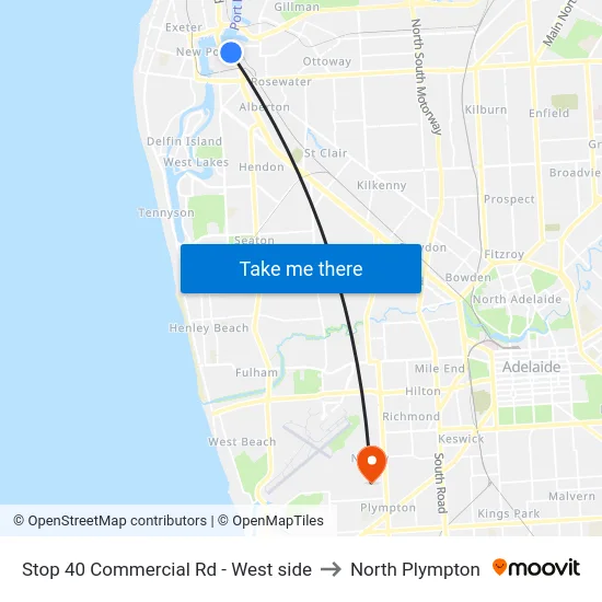 Stop 40 Commercial Rd - West side to North Plympton map